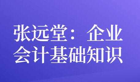张远堂，企业会计基础知识，培训讲座视频-副业网