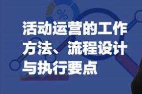 《活动运营的方法》流程与执行要点培训视频-副业网