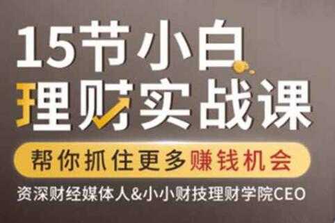 左志坚理财课《15节小白理财实战课》帮你抓住更多赚钱机会-副业网