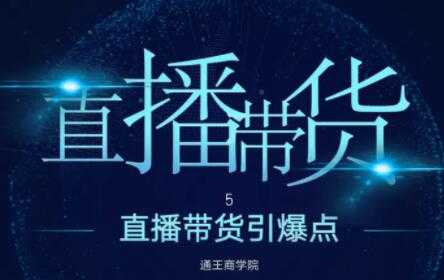 王通《直播带货引爆点》培训视频，新手直播带货年赚100万-副业网
