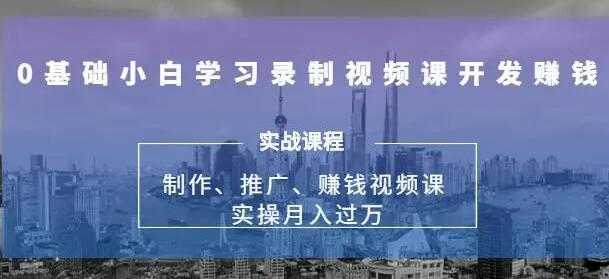 0基础学习录制视频课赚钱，实操月入过万的网课制作、推广、赚钱-副业网