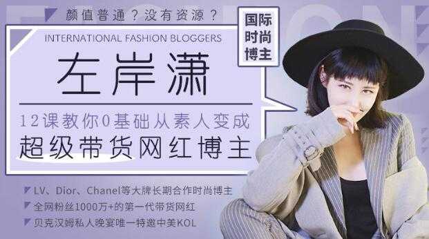 左岸潇 12堂课教你从0变身为《超级带货网红博主》培训视频教程-副业网