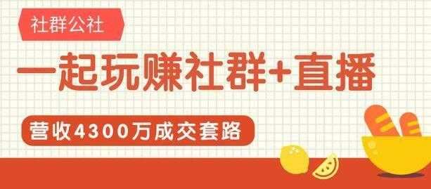 社群公社《一起玩赚社群+直播》营收4300万成交套路拆解-副业网
