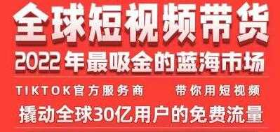 《TikTok海外短视频带货训练营》2022年最吸金的蓝海市场-副业网