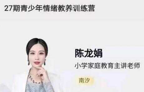 陈龙娟 南汐老师《青少年情绪教养训练营》视频讲座-副业网