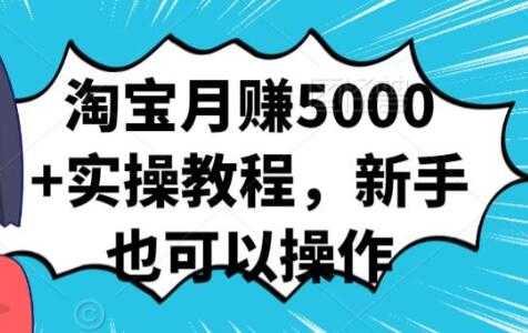 淘宝月赚5000+实操教程，新手也可以操作-副业网