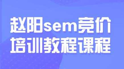 赵阳sem百度竞价排名优化教程，第30期培训课程视频-副业网