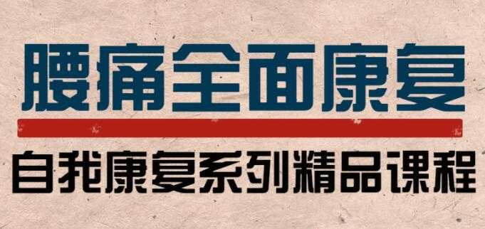 腰痛怎么办？腰痛自我康复计划，健康讲座培训课程视频-副业网