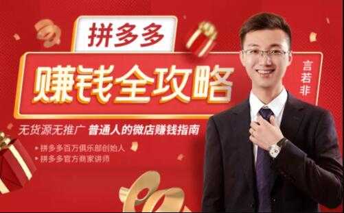 言若非《拼多多赚钱全攻略》培训课程，带你玩赚拼多多，每月多赚3万块-副业网