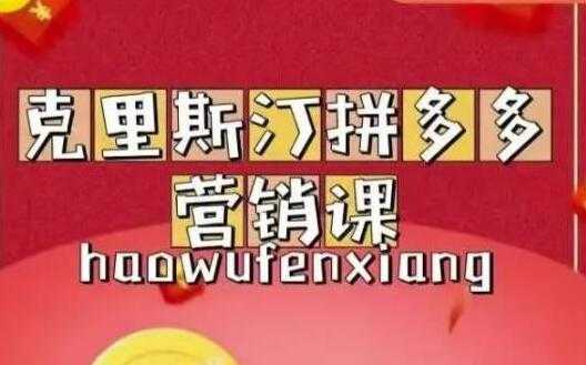 克里斯汀《拼多多运营课》适合小白初涉平台，低成本入门-副业网