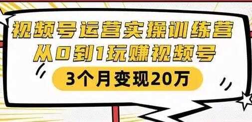 财神大咖会《微信视频号运营实操训练营》从0到1玩赚视频号，3个月变现20万-副业网
