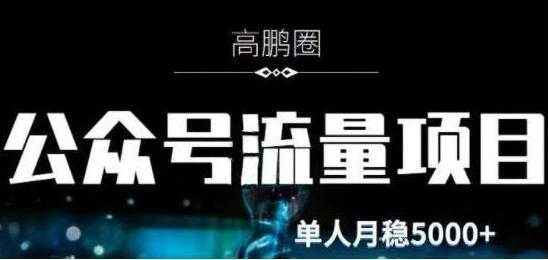 高鹏圈《公众号流量主暴利撸收益项目》空闲时间操作单人月入过万-副业网