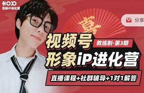 喜脉视频号《形象iP进化营》三大竟争视角带你打造超级iP-副业网