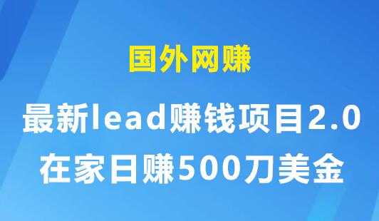 国外网赚：最新lead赚钱项目2.0，在家日赚500刀美金-副业网