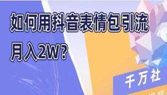 如何用抖音表情包引流，月入2W-副业网