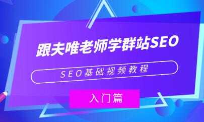 夫唯《群站seo优化教程视频》SEO基础视频教程-副业网