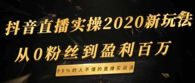 抖音直播新玩法，从0粉丝到盈利百万，99%的人不懂的直播实战法-副业网