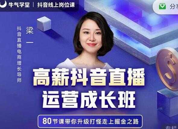 牛气学堂《高薪抖音直播运营成长班》带你升级打怪走上掘金之路-副业网