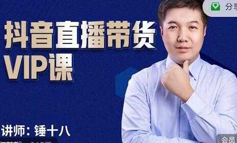 锤十八《抖音直播带货VIP课》专注直播带货有效盈利模式-副业网