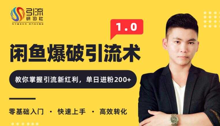 闲鱼爆品引流技术1.0，掌握引流新红利，单日进粉200+（价值1500元）-副业网