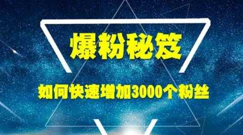 王通《爆粉秘笈》如何快速增加3000个精准粉丝-副业网