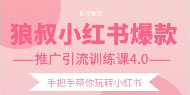 狼叔小红书爆款推广引流训练课4.0，手把手带你玩转小红书-副业网