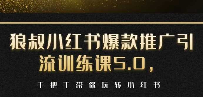 小红书爆款推广引流训练课5.0，手把手带你玩转小红书（17节实操视频+话术）-副业网