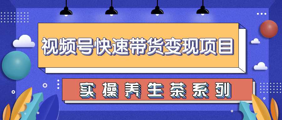 柚子视频号带货实操变现项目，零基础操作养身茶月入10000+-副业网