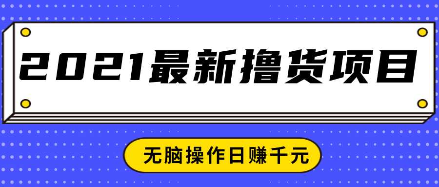 2021最新撸货项目，一部手机即可实现无脑操作轻松日赚千元-副业网