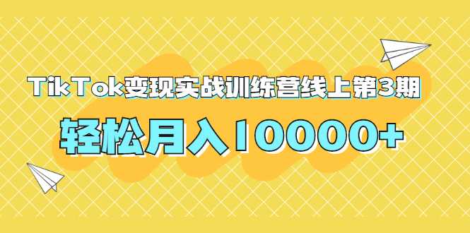 龟课TikTok变现实战训练营线上第3期，轻松月入10000+-副业网