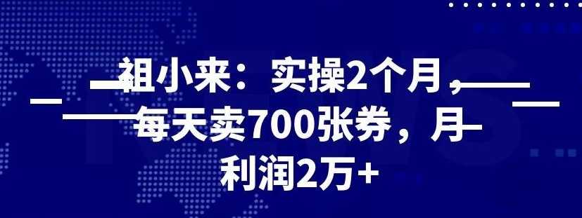 最新赚钱项目：实操 2 个月，每天卖 700 张券，月利润 2 万+-副业网