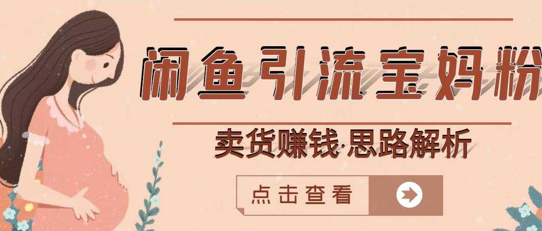 闲鱼引流宝妈粉+卖货赚钱一个月收益30000+（实操视频教程）-副业网