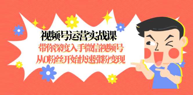 视频号运营实战课，带你深度入手微信视频号1.0，从0粉丝开始快速涨粉变现-副业网
