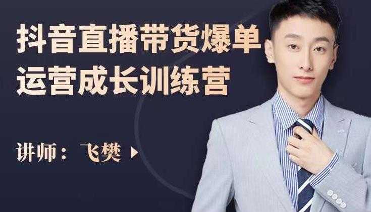 飞樊：抖音直播带货爆单运营成长训练营，手把手教你玩转直播带货-副业网