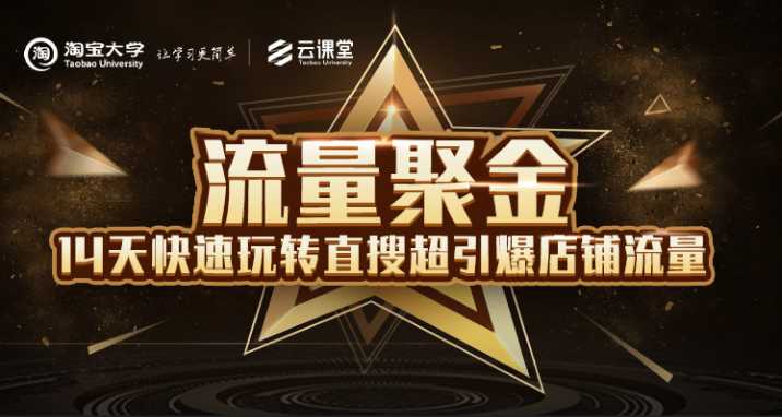 淘宝大学：流量聚金14天快速玩转直搜，超引爆店铺流量，价值8800元-副业网