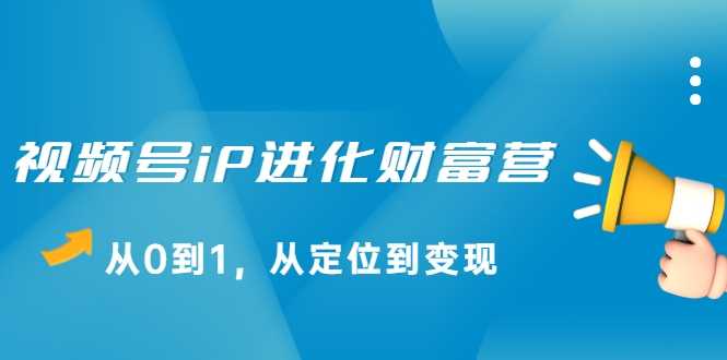 视频号iP进化财富营，从0到1，从定位到变现赚钱（价值1577元）-副业网