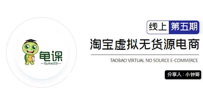 龟课·淘宝虚拟无货源电商5期，全程直播 现场实操，一步步教你轻松实现躺赚-副业网