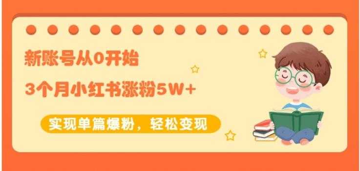 生财小红书涨粉变现：新账号从0开始3个月小红书涨粉5W+实现单篇爆粉-副业网
