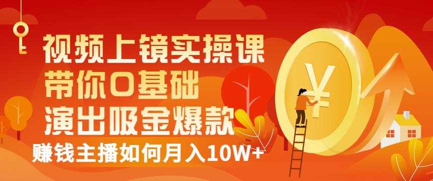 视频上镜实操课：带你0基础演出吸金爆款，赚钱主播如何月入10W+-副业网