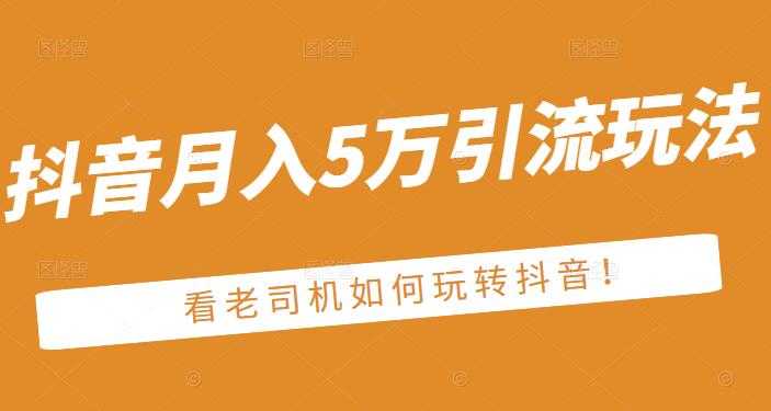 老古董·抖音月入5万引流玩法，看看老司机如何玩转抖音(附赠：抖音另类引流思路)-副业网