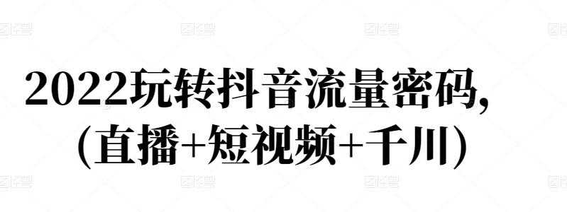 2022玩转抖音流量密码，(直播+短视频+千川)-副业网