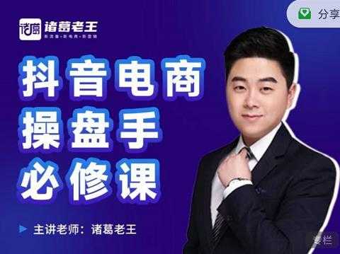 诸葛老王-抖音电商操盘手必修课：顶层设计，​起号破局，爆款运营，数据分析-副业网