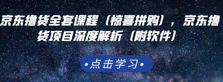 京东撸货全套课程（惊喜拼购），京东撸货项目深度解析（附软件）-副业网
