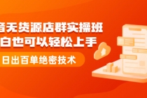 抖音无货源店群实操班：小白也可以轻松上手，日出百单绝密技术-副业网