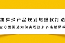 拼多多产品规划与爆款打造，全方面阐述如何实现拼多多店铺爆款-副业网