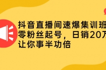 抖音直播间速爆集训班，零粉丝起号，日销20万+让你事半功倍-副业网