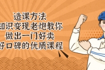 造课方法：知识变现老炮教你做出一门好卖、好口碑的优质课程-副业网