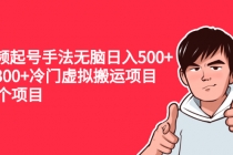 中视频起号手法无脑日入500+日入300+冷门虚拟搬运项目-副业网