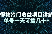 得物冷门收益项目讲解，单号一天可撸几十+-副业网