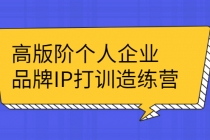 高版阶个人企品业牌IP打训造练营：打造个人IP轻松赚大钱-副业网